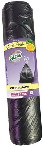 Bolsas GLOW - Cierra facil - Citric - Extra Grandes 80x110-15u