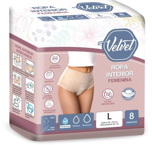 Ropa Interior Moderado Femenino - L x 8 unid