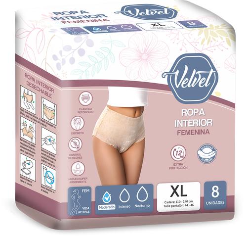 Ropa Interior Moderado Femenino - XL x 8 unid