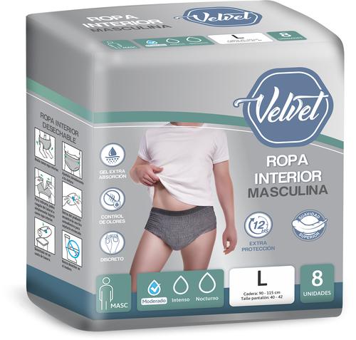 Ropa Interior Moderado Masculino - L x 8 unid