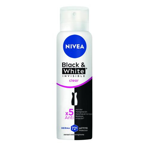 Nivea Aerosol Antitranspirante Black & White Invisible Clear 150ml